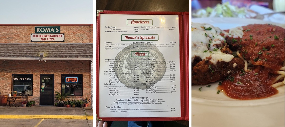 Roma's Pizza Menu